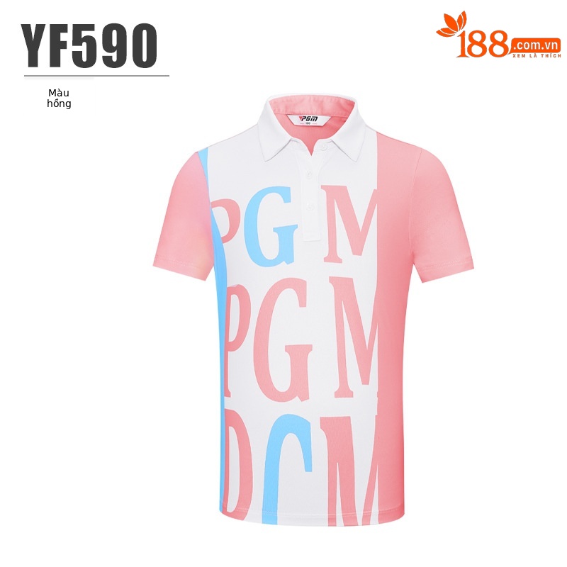 Áo phông ngắn tay thể thao mùa hè cho bé gái PGM — YF590-màu hồng, YF590-màu xanh nước biển