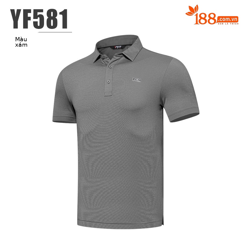 Áo polo nam tay ngắn PGM thể thao golf mùa hè — YF581 màu xám, YF581 màu đen, YF581 màu xanh lam, YF581 màu xanh hải quân