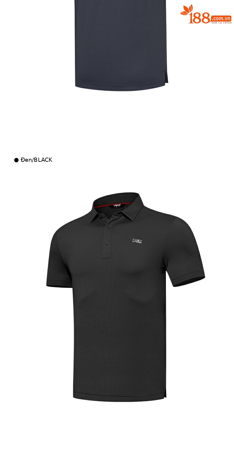 Áo polo nam tay ngắn PGM thể thao golf mùa hè — YF581 màu xám, YF581 màu đen, YF581 màu xanh lam, YF581 màu xanh hải quân chi tiết 5
