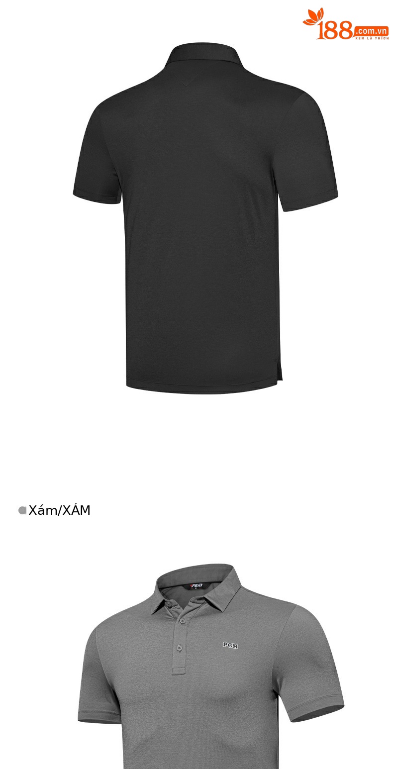 Áo polo nam tay ngắn PGM thể thao golf mùa hè — YF581 màu xám, YF581 màu đen, YF581 màu xanh lam, YF581 màu xanh hải quân chi tiết 6