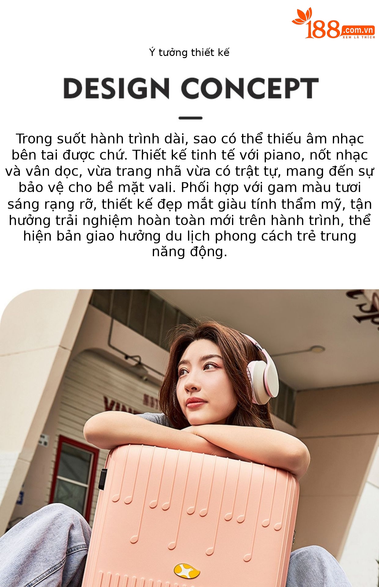 Vali nhựa PP 20 inch nữ công sở du lịch cabin mật khẩu dung tích lớn — Hồng phấn chi tiết 6