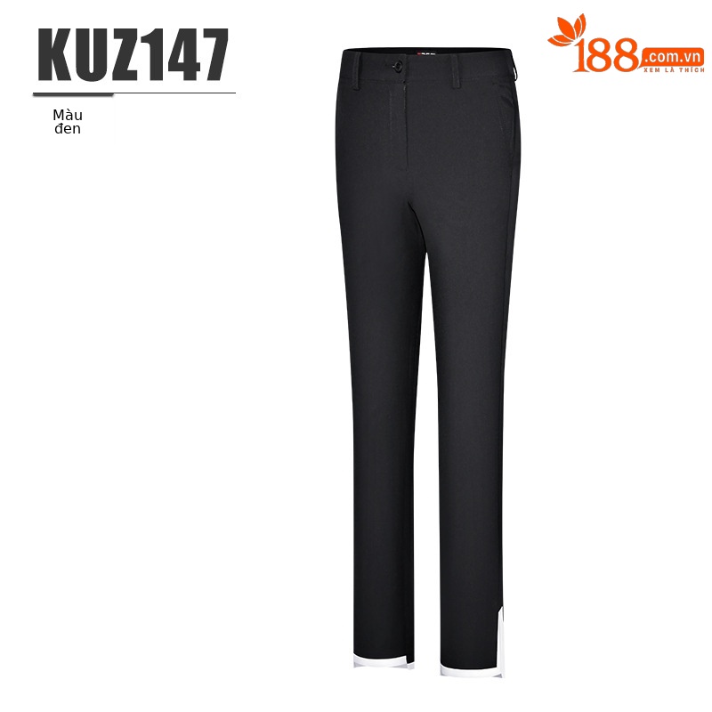 Quần golf dài nữ PGM thoáng khí, có đường viền màu sắc, phong cách thể thao — KUZ147-Đen, KUZ147-Kaki, KUZ147-màu trắng