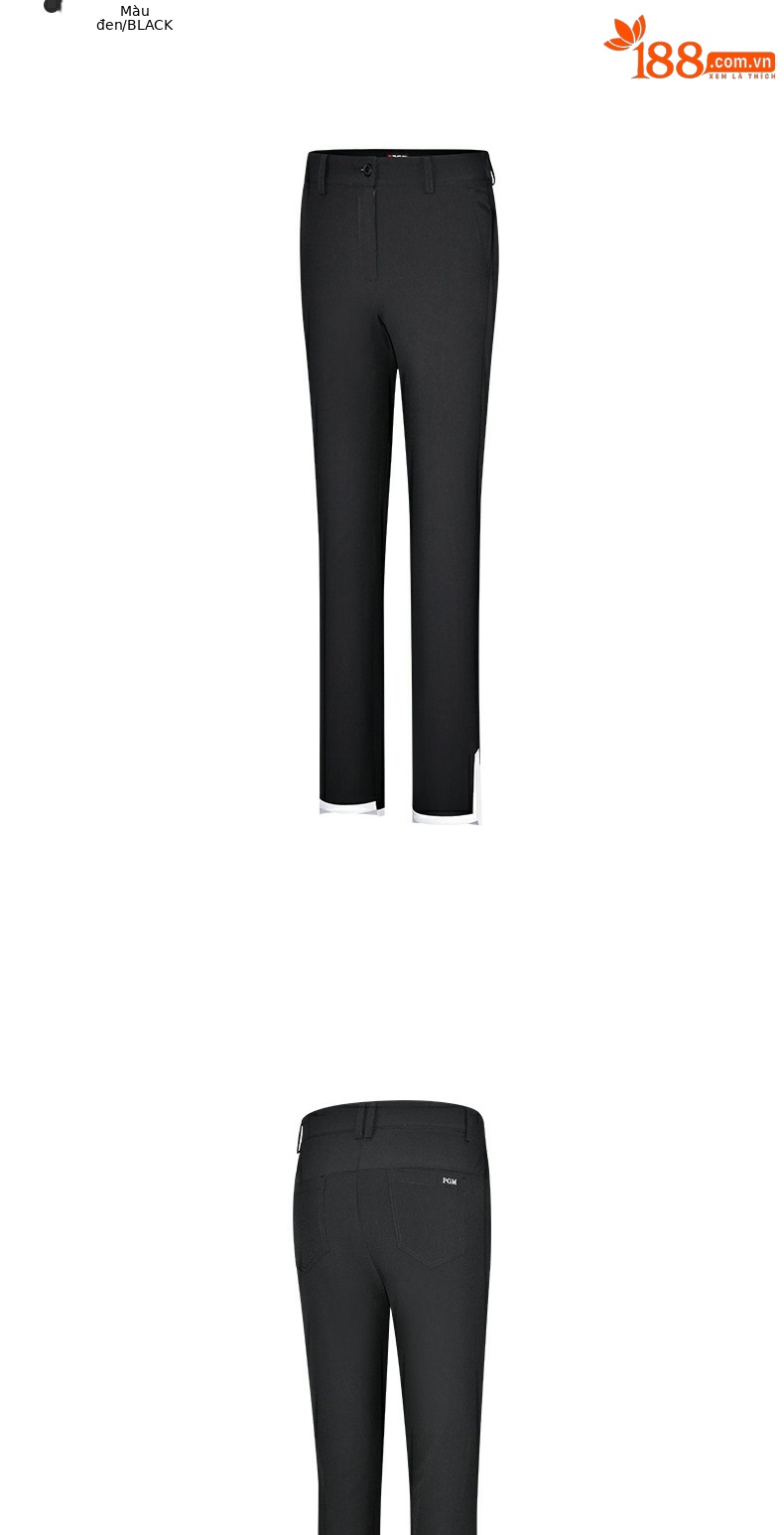Quần golf dài nữ PGM thoáng khí, có đường viền màu sắc, phong cách thể thao — KUZ147-Đen, KUZ147-Kaki, KUZ147-màu trắng chi tiết 10