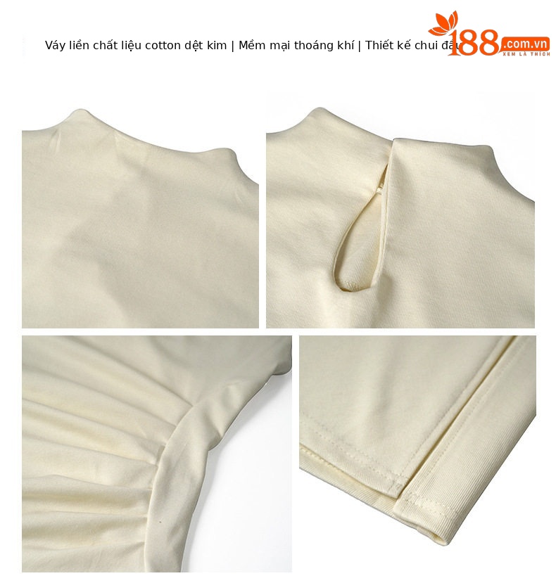 Đầm ôm body nữ cổ cao dáng dài mùa hè — [杏色], [黑色], [茶色], [红色] chi tiết 3