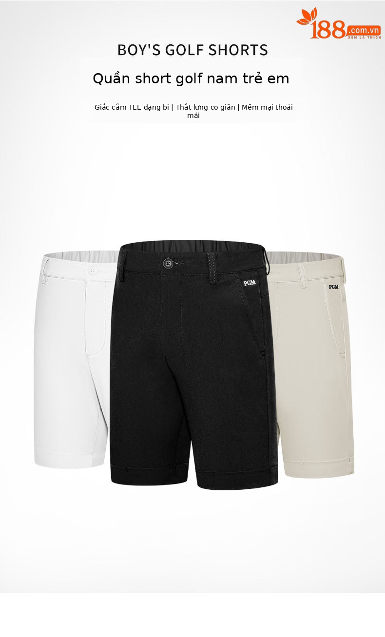 Quần thể thao nam Golf dáng cổ điển, thun lưng co giãn, thoáng mát mùa hè — KUZ160-Kaki, KUZ160-Màu đen, KUZ160-màu trắng chi tiết 2