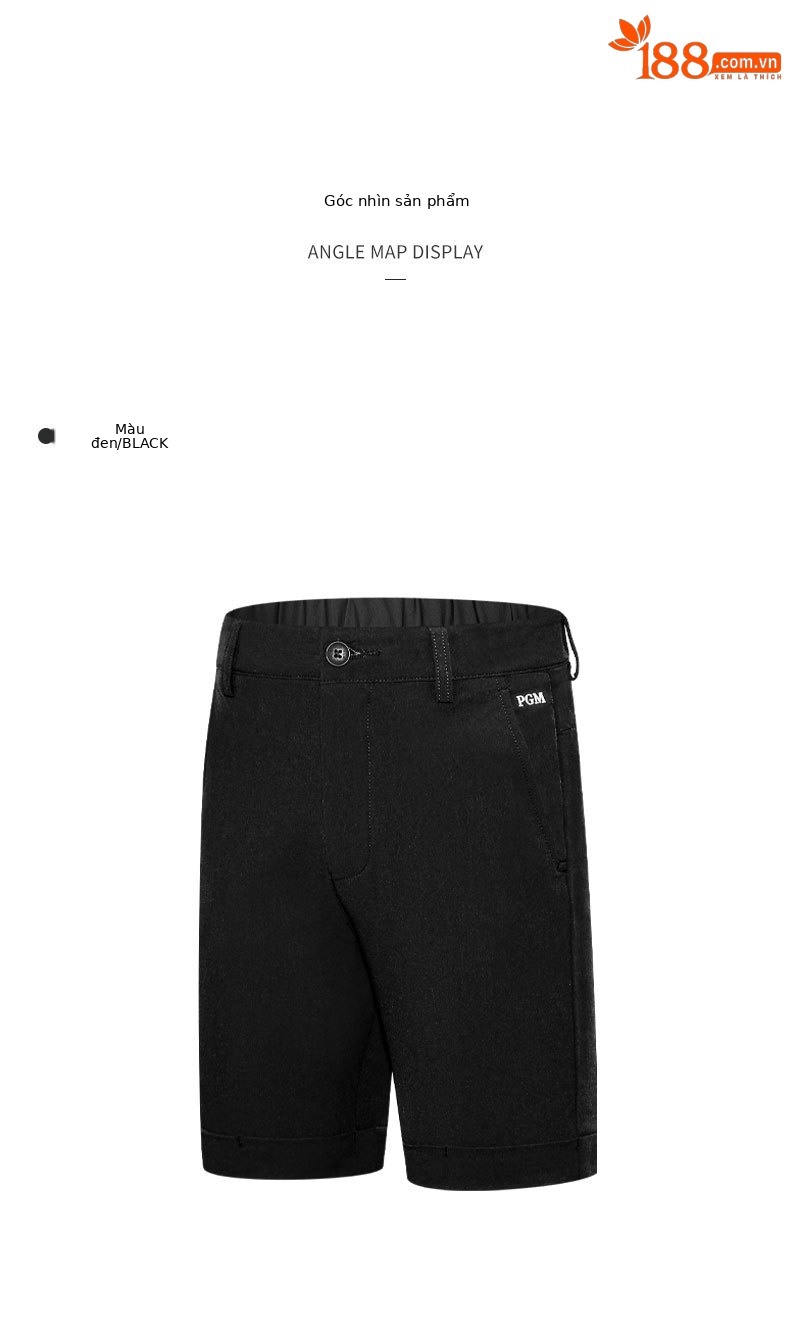 Quần thể thao nam Golf dáng cổ điển, thun lưng co giãn, thoáng mát mùa hè — KUZ160-Kaki, KUZ160-Màu đen, KUZ160-màu trắng chi tiết 12