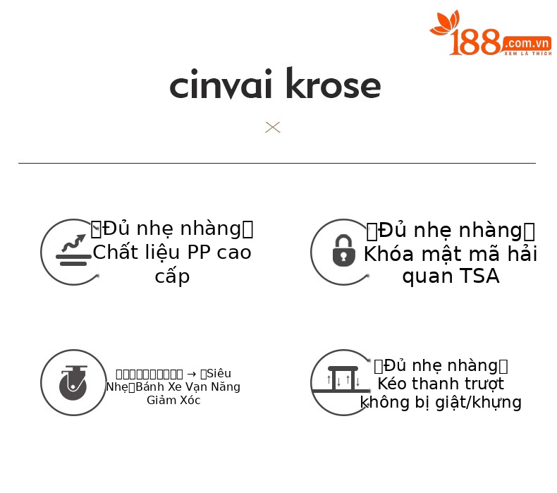 Vali nhựa PP size cabin 20 inch kéo tay, khóa mật khẩu, dây kéo YKK — màu vàng chi tiết 3