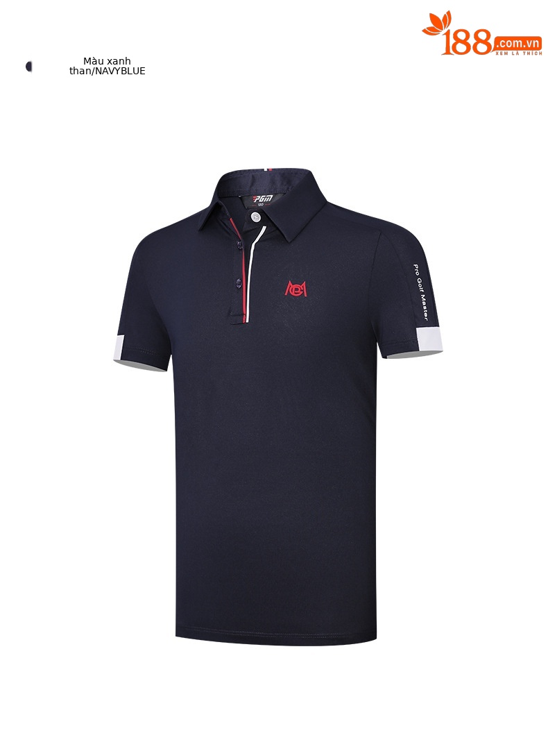 Áo polo golf tay ngắn trẻ em PGM thiết kế ghép màu — YF591-màu hồng, YF591-màu trắng, YF591-màu xanh nước biển chi tiết 17
