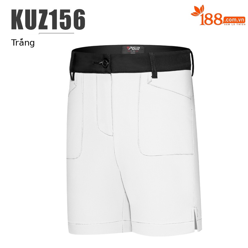 Quần thể thao nữ PGM dáng suông ống rộng, thiết kế xẻ tà, thoáng mát mùa hè — KUZ156-màu trắng, KUZ156-màu xanh nước biển, KUZ156-Kaki