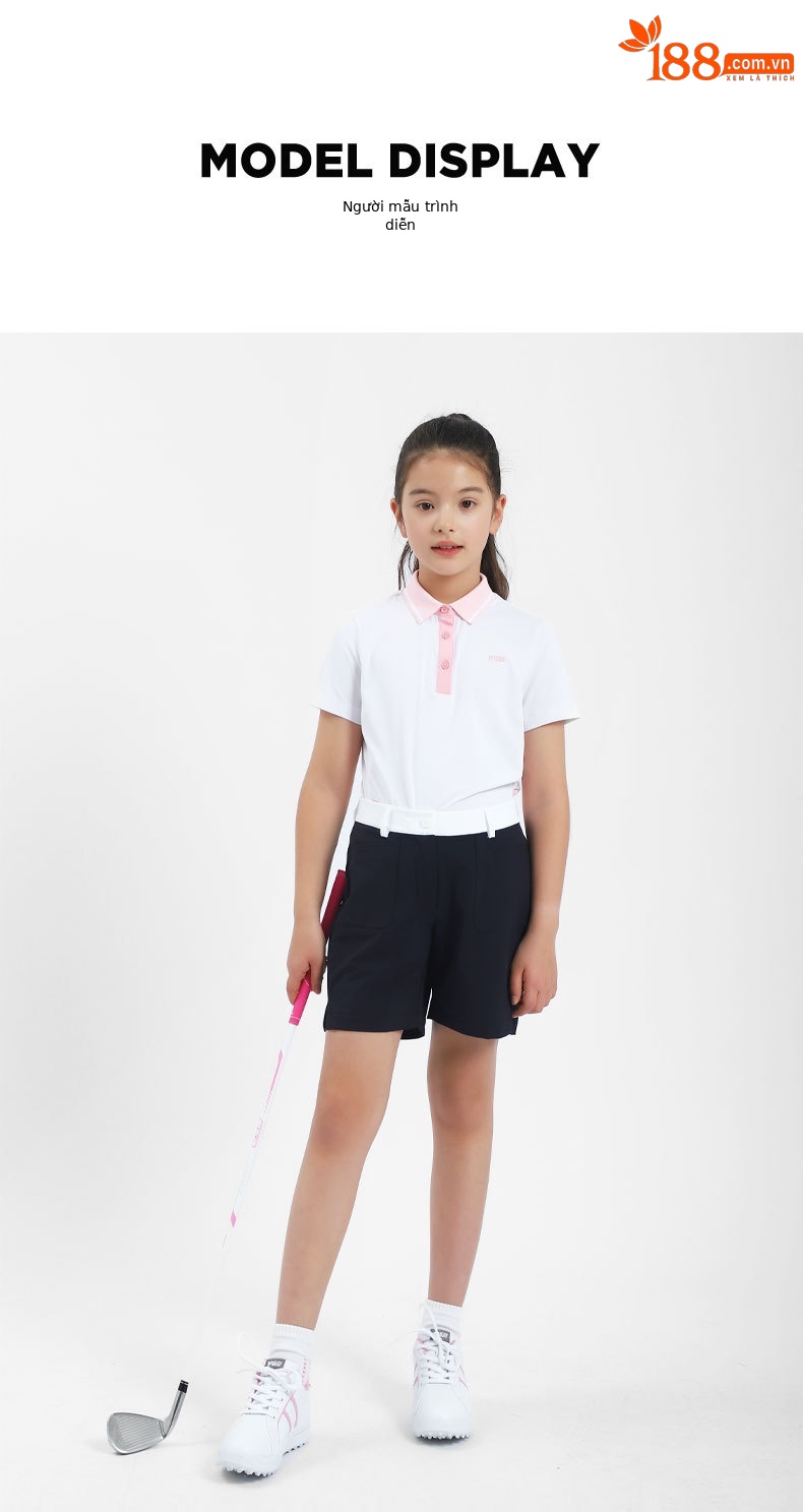 Quần thể thao nữ PGM dáng suông ống rộng, thiết kế xẻ tà, thoáng mát mùa hè — KUZ156-màu trắng, KUZ156-màu xanh nước biển, KUZ156-Kaki chi tiết 6