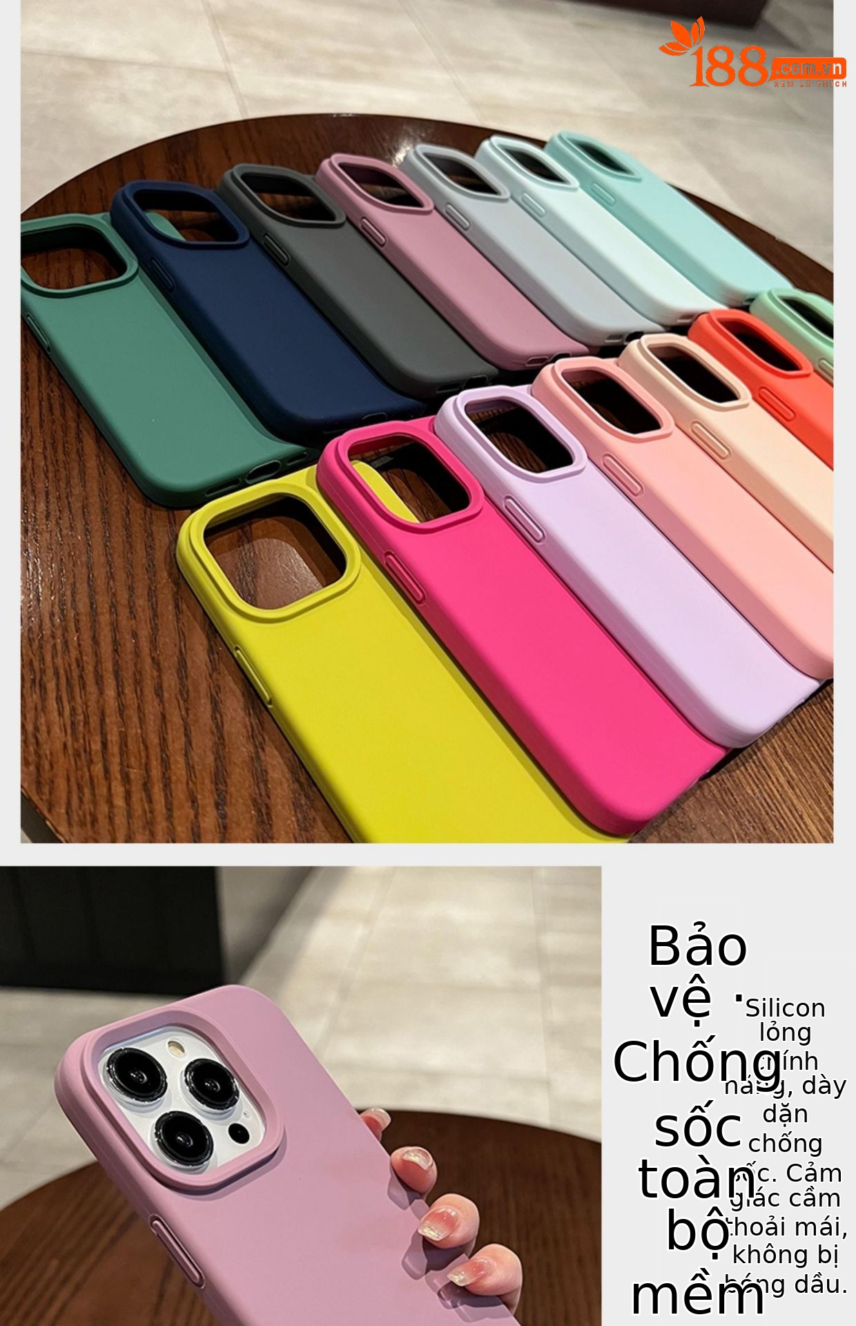 Ốp lưng silicon lỏng iPhone 14 Pro Max chống rơi, bảo vệ toàn diện — [Vàng cam] Silicone lỏng tinh khiết có lỗ lớn, [Dark Night Green] Silicone lỏng tinh khiết có lỗ lớn, [Pitaya Purple] Silicone lỏng màu đặc có lỗ lớn, [Tử Đinh Hương] Silicone lỏng tinh khiết có lỗ lớn chi tiết 4