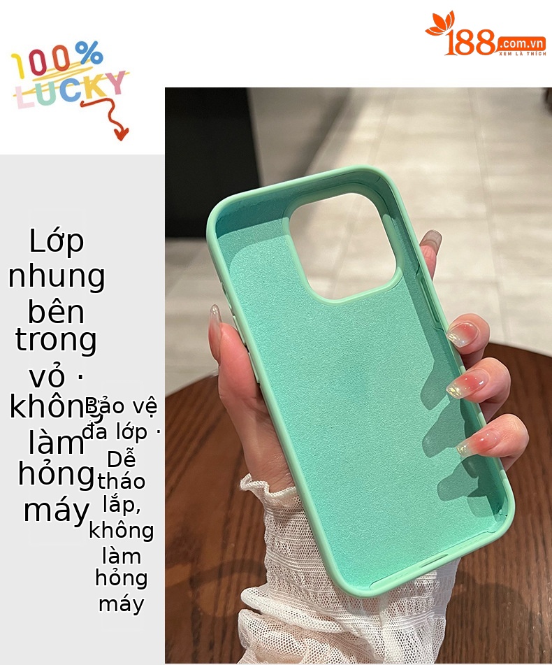 Ốp lưng silicon lỏng iPhone 14 Pro Max chống rơi, bảo vệ toàn diện — [Vàng cam] Silicone lỏng tinh khiết có lỗ lớn, [Dark Night Green] Silicone lỏng tinh khiết có lỗ lớn, [Pitaya Purple] Silicone lỏng màu đặc có lỗ lớn, [Tử Đinh Hương] Silicone lỏng tinh khiết có lỗ lớn chi tiết 7
