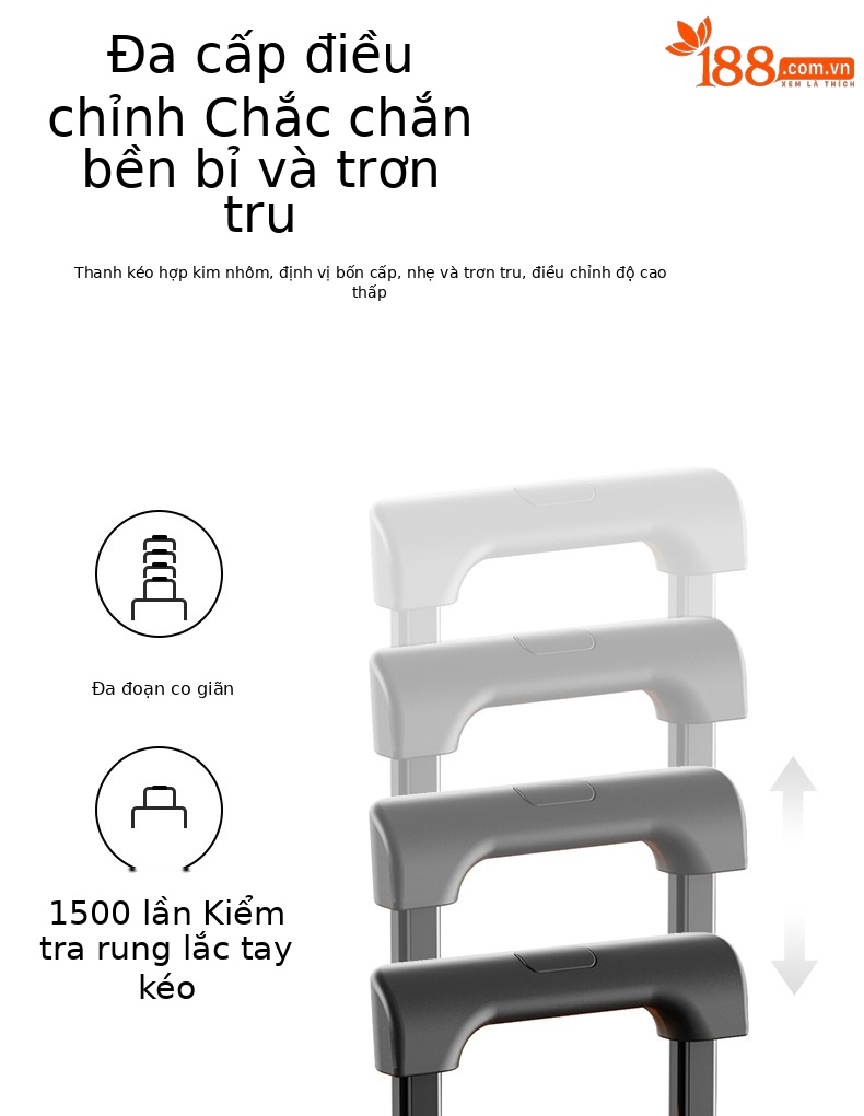 Vali nhựa PC 24 inch siêu nhẹ chống rơi, bánh xe đa hướng êm, có khóa mật khẩu — Hành lý cao cấp màu đỏ hoa hồng Kesitron PC chi tiết 9