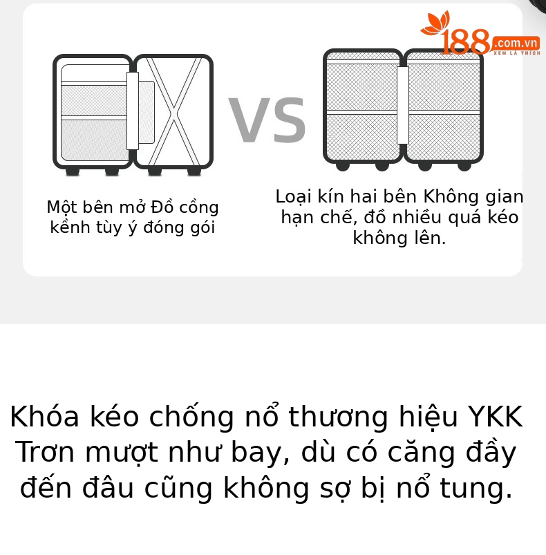 Vali nhựa PC 24 inch siêu nhẹ chống rơi, bánh xe đa hướng êm, có khóa mật khẩu — Hành lý cao cấp màu đỏ hoa hồng Kesitron PC chi tiết 14