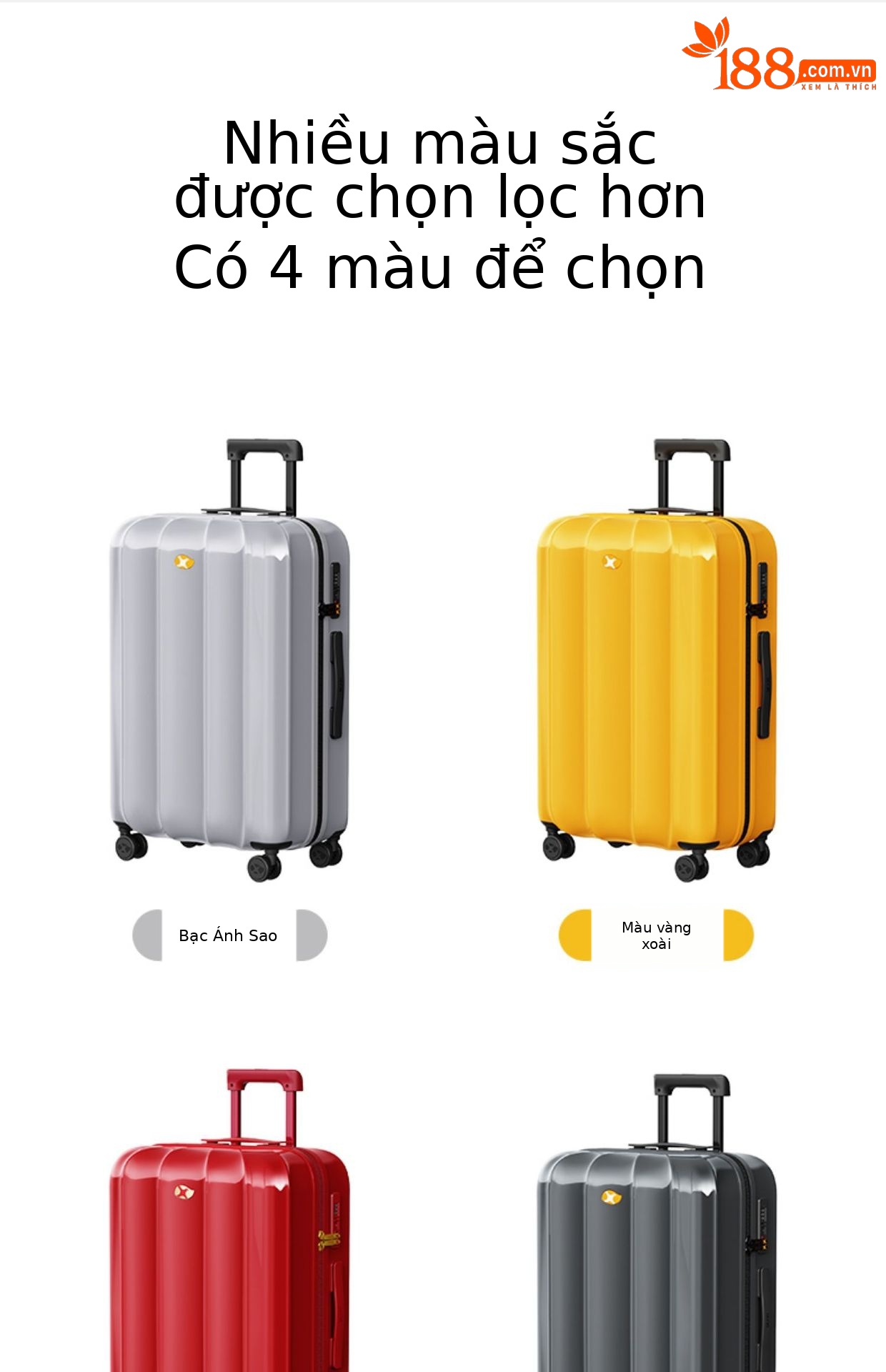 Vali nhựa PC 24 inch siêu nhẹ chống rơi, bánh xe đa hướng êm, có khóa mật khẩu — Hành lý cao cấp màu đỏ hoa hồng Kesitron PC chi tiết 25