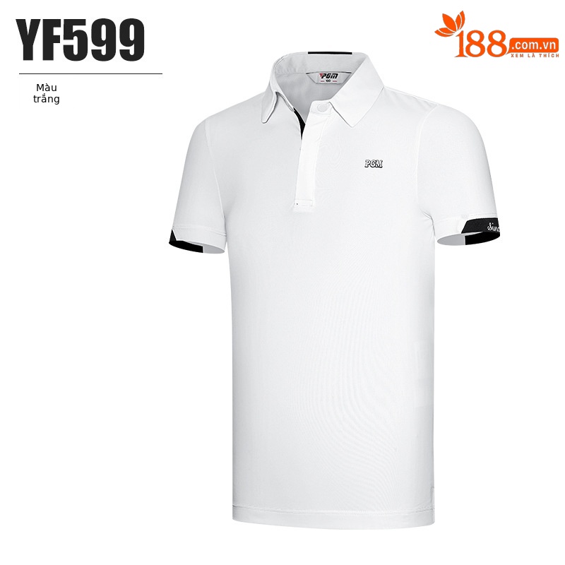 Áo thun golf trẻ em PGM tay ngắn thể thao mùa hè bé trai chất liệu thấm hút — YF599-màu trắng, YF599-Đen, YF599-màu đỏ