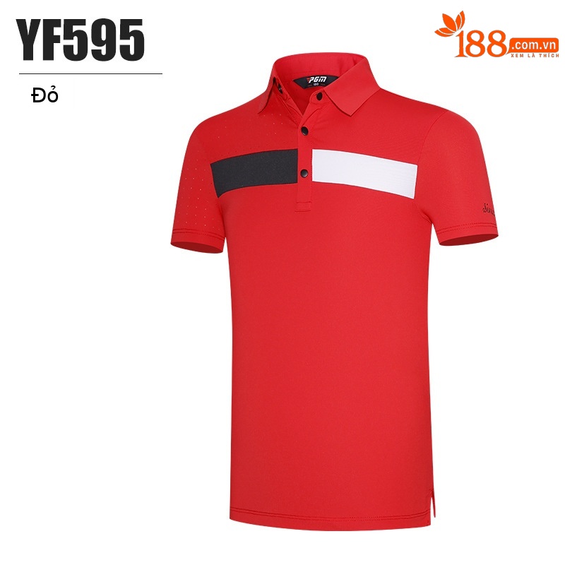 Áo thun golf trẻ em PGM tay ngắn hút ẩm, form thể thao thoải mái — YF595-màu đỏ, YF595-màu xanh nước biển, YF595-màu trắng, KUZ159-màu xanh hải quân