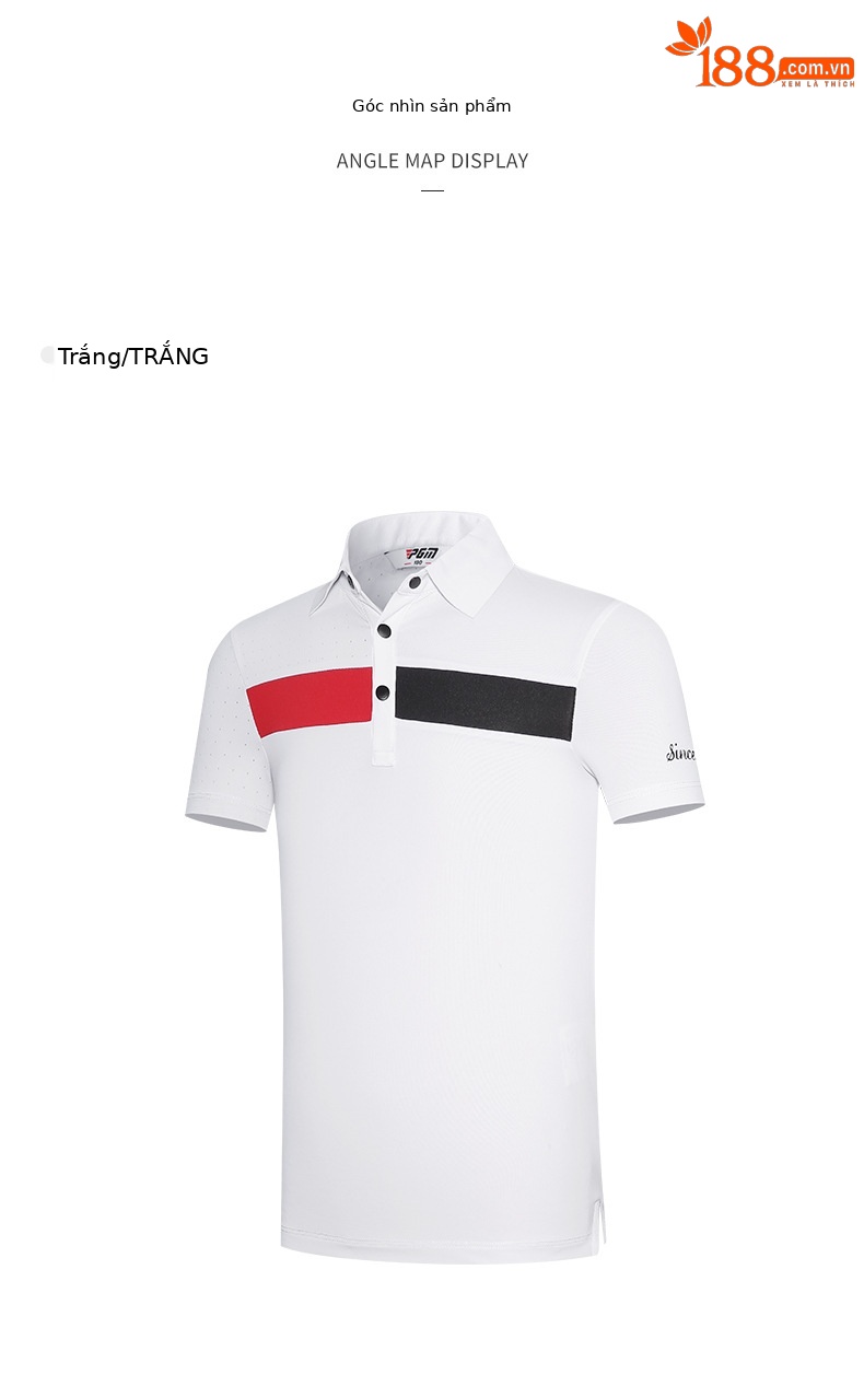 Áo thun golf trẻ em PGM tay ngắn hút ẩm, form thể thao thoải mái — YF595-màu đỏ, YF595-màu xanh nước biển, YF595-màu trắng, KUZ159-màu xanh hải quân chi tiết 12
