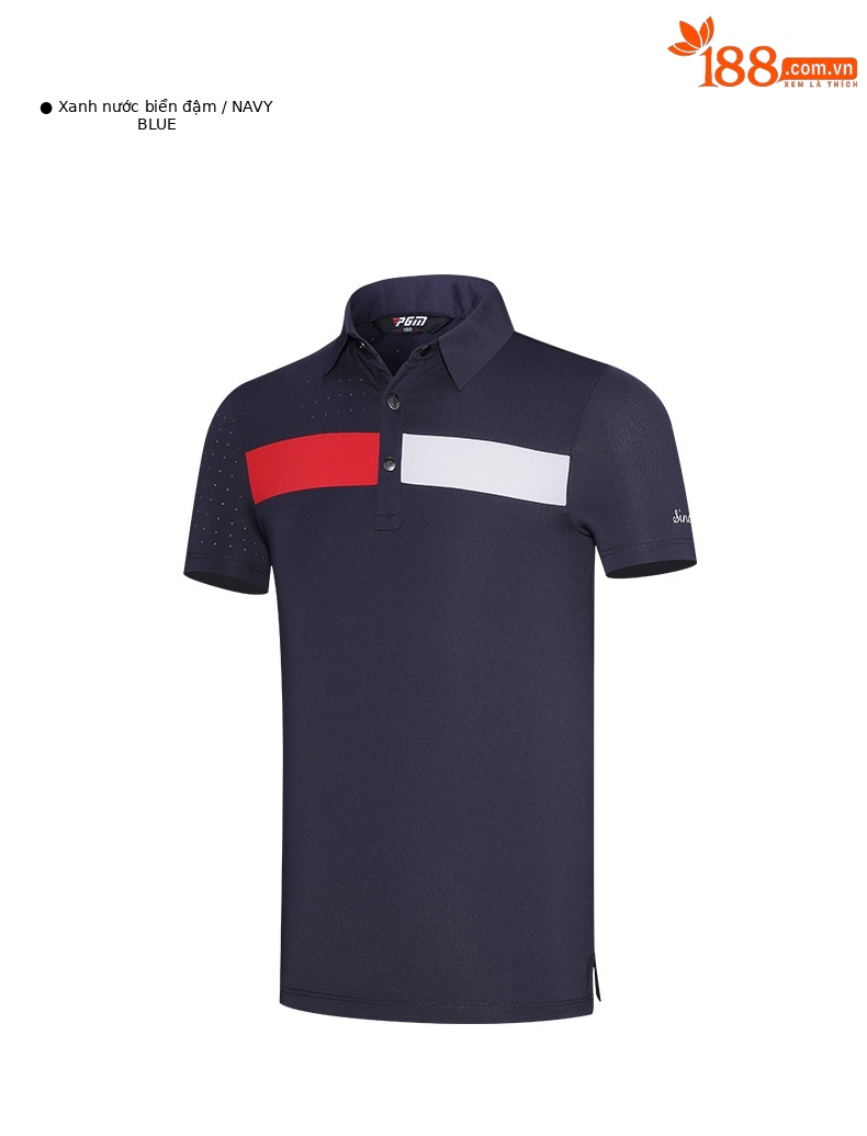 Áo thun golf trẻ em PGM tay ngắn hút ẩm, form thể thao thoải mái — YF595-màu đỏ, YF595-màu xanh nước biển, YF595-màu trắng, KUZ159-màu xanh hải quân chi tiết 16