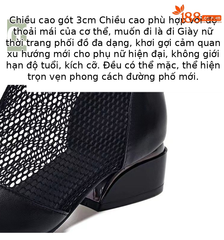 Sandal lưới da thật nữ mũi nhọn gót thấp phong cách La Mã — Da Bò Lớp đầu trên chi tiết 10