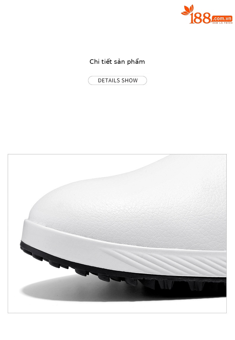 Giày golf nam phong cách Anh, đế chống trượt có đinh, chống nước — XZ270-màu trắng chi tiết 20