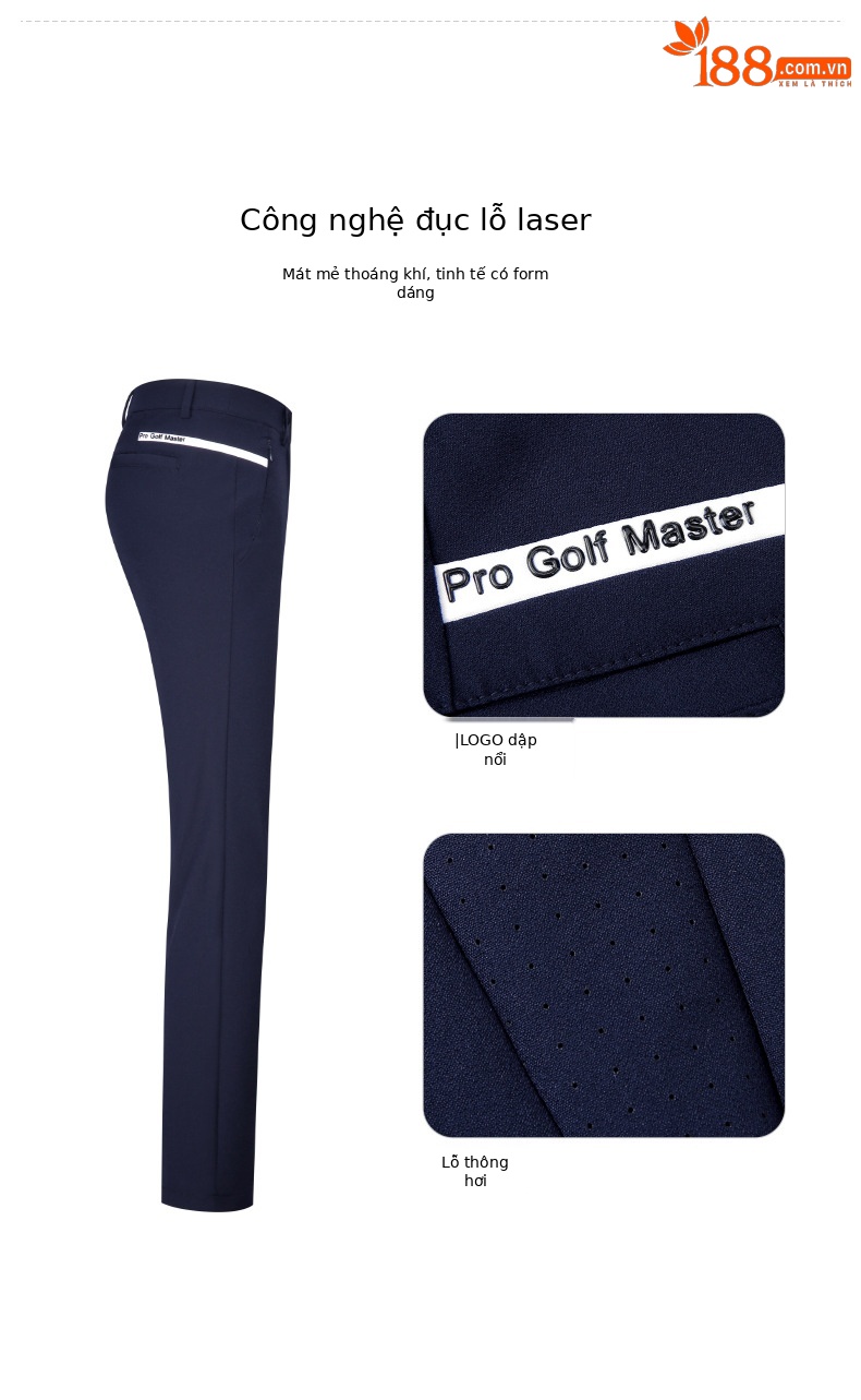 Quần golf nữ PGM dài ống đứng vải đục lỗ laser co giãn — KUZ150-Đen, KUZ150-màu xanh nước biển, KUZ150-màu trắng, YF560-màu trắng chi tiết 4