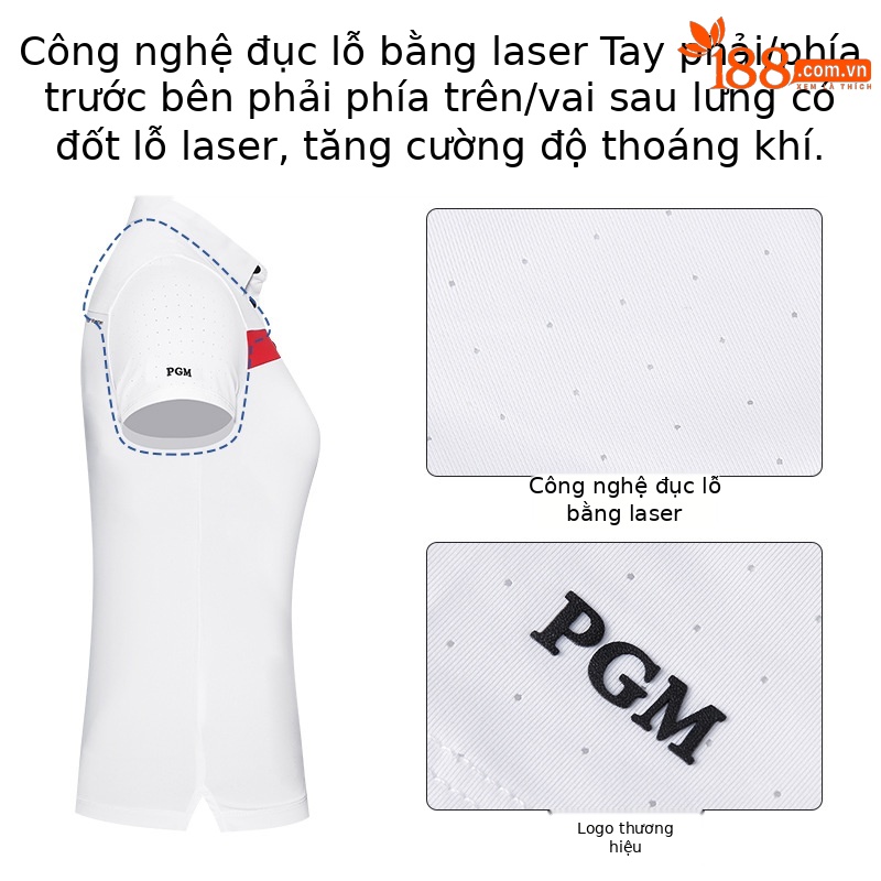 Áo thun golf nữ ngắn tay PGM thoáng mát, thấm hút mồ hôi — KUZ148-Đen, YF596-màu đỏ, KUZ148-Kaki, YF596-màu trắng