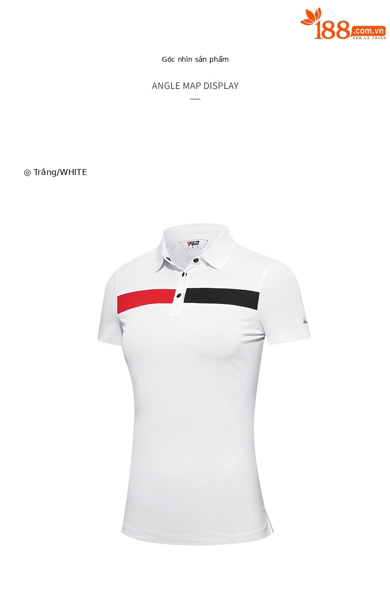 Áo thun golf nữ ngắn tay PGM thoáng mát, thấm hút mồ hôi — KUZ148-Đen, YF596-màu đỏ, KUZ148-Kaki, YF596-màu trắng chi tiết 9