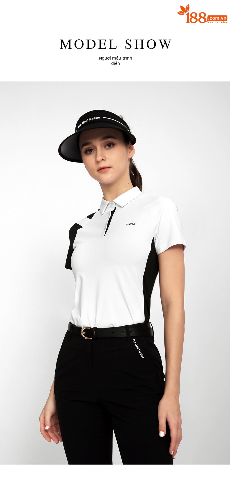 Áo thun golf nữ ngắn tay thể thao thoáng khí nhanh khô — Yf551-màu xanh lá cây, YF551-màu trắng, KUZ149-Màu đen, KUZ149-màu trắng chi tiết 5