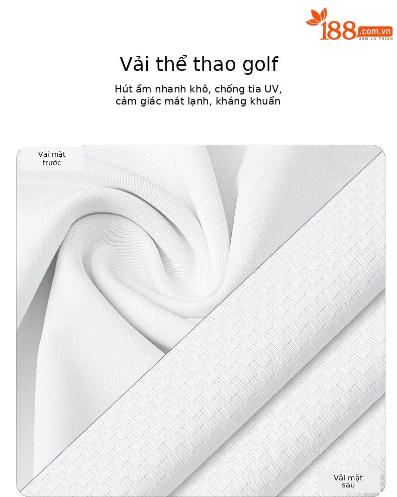 Áo polo nam golf PGM tay ngắn, cổ bẻ khóa kéo, vải thoáng khí thấm hút mồ hôi — Yf574-màu xanh lá cây ngải cứu, YF574-màu trắng, YF574-màu xanh nước biển chi tiết 3