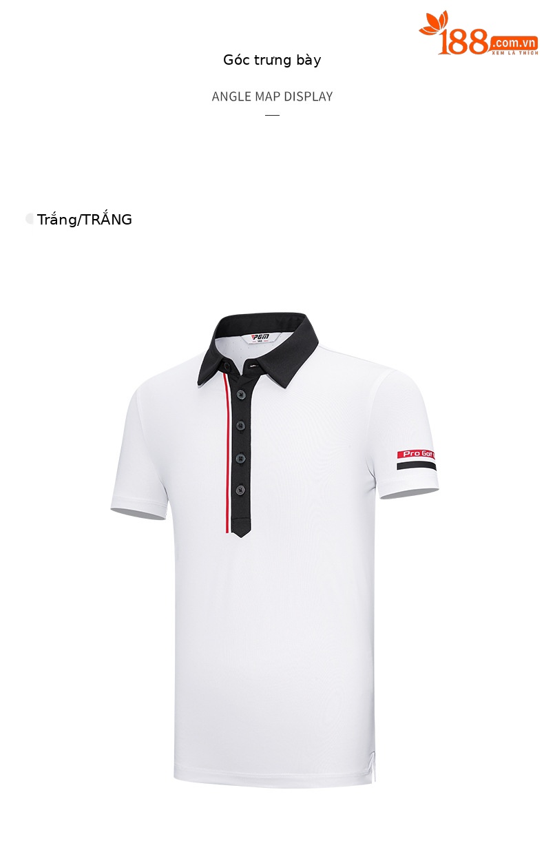 Áo golf ngắn tay bé trai PGM cổ bẻ, vải thoáng khí mùa hè — YF597-Áo màu trắng, KUZ159-Quần Trắng, KUZ159-Quần màu xanh nước biển, KUZ159-Quần Đen chi tiết 13