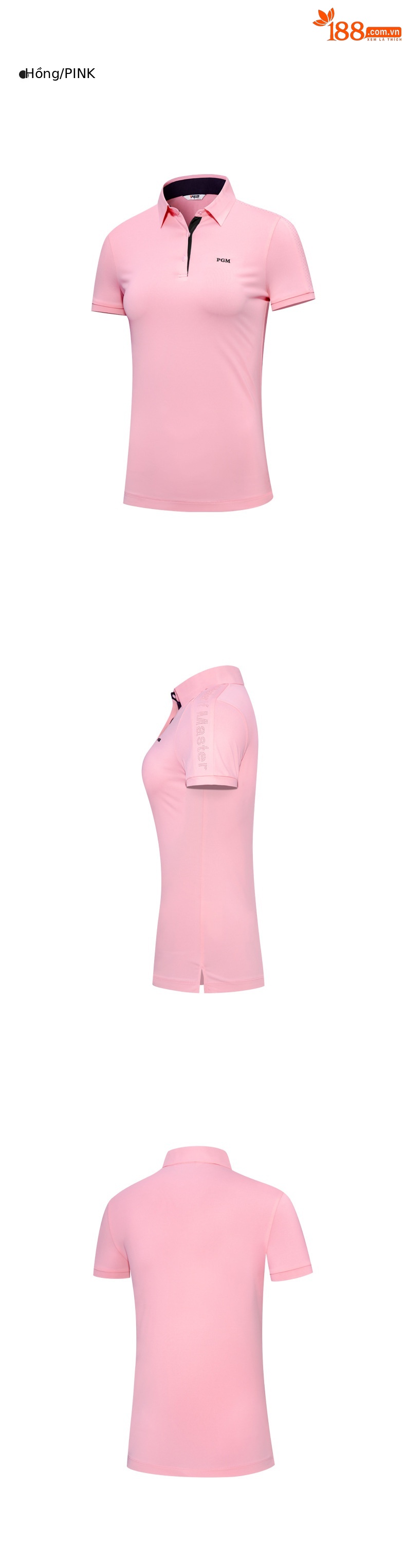 Áo thun ngắn tay golf nữ giảm béo, chất liệu thoáng khí nhanh khô — YF556-Áo màu hồng, YF556-Áo màu trắng, YF556-Áo màu xanh nước biển, KUZ149-Quần màu xanh nước biển chi tiết 13