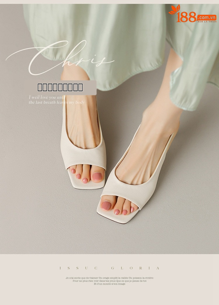 Sandal cao gót nữ mũi vuông hở mũi, gót thô 5.5 cm, phong cách Hàn Quốc, miệng nông — Da lộn cừu màu đen chi tiết 3