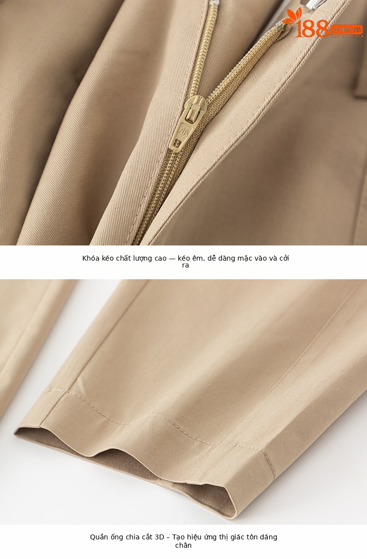 Quần culottes nữ ống rộng cạp cao chất Tencel cotton dáng chuối — Màu xanh tím than chi tiết 18