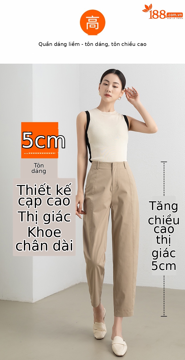 Quần culottes nữ ống rộng cạp cao chất Tencel cotton dáng chuối — Màu xanh tím than chi tiết 4