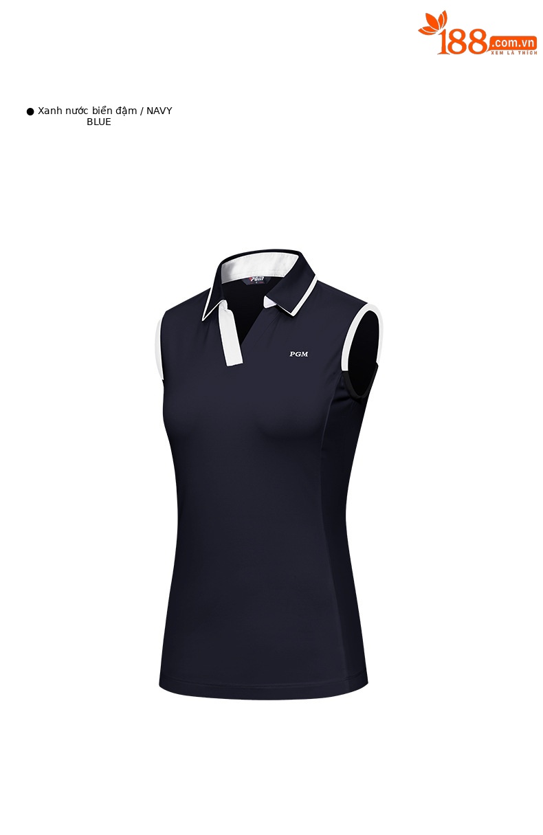 Áo thun ngắn tay giảm béo mùa hè nữ PGM golf, áo thể thao không tay thoáng khí — KUZ147-Quần Trắng, YF552-Áo màu trắng, KUZ147-quần đen, YF552-Áo màu xanh nước biển chi tiết 15