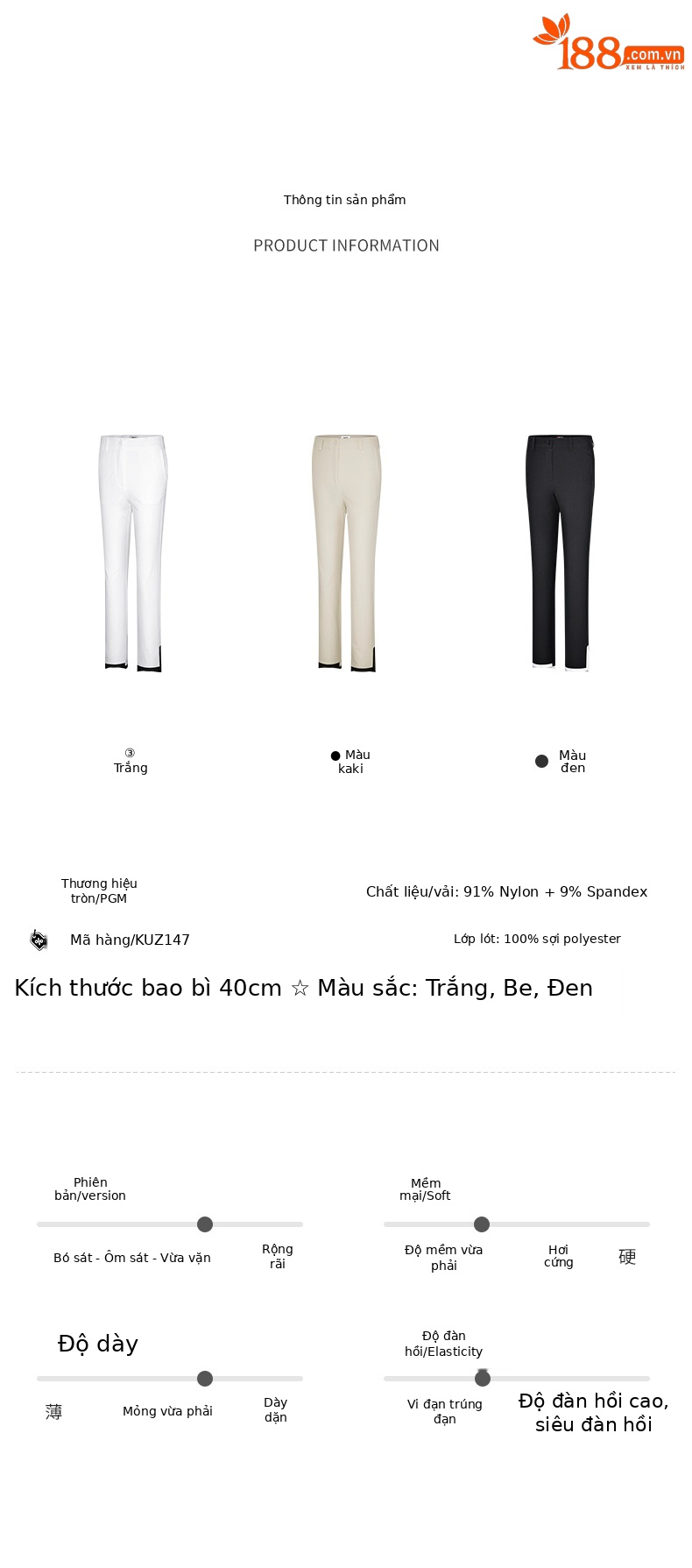 Áo thun ngắn tay giảm béo mùa hè nữ PGM golf, áo thể thao không tay thoáng khí — KUZ147-Quần Trắng, YF552-Áo màu trắng, KUZ147-quần đen, YF552-Áo màu xanh nước biển chi tiết 5