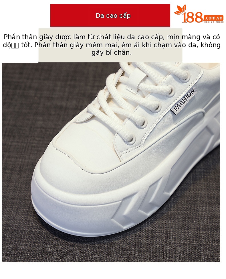 Giày sneaker nữ chunky đế dày da bò mùa xuân 2026 tăng chiều cao — M2315 Màu mơ, M2315 màu trắng, M2315-1 mặt lưới màu trắng, M2315-1 mặt lưới màu hồng chi tiết 7