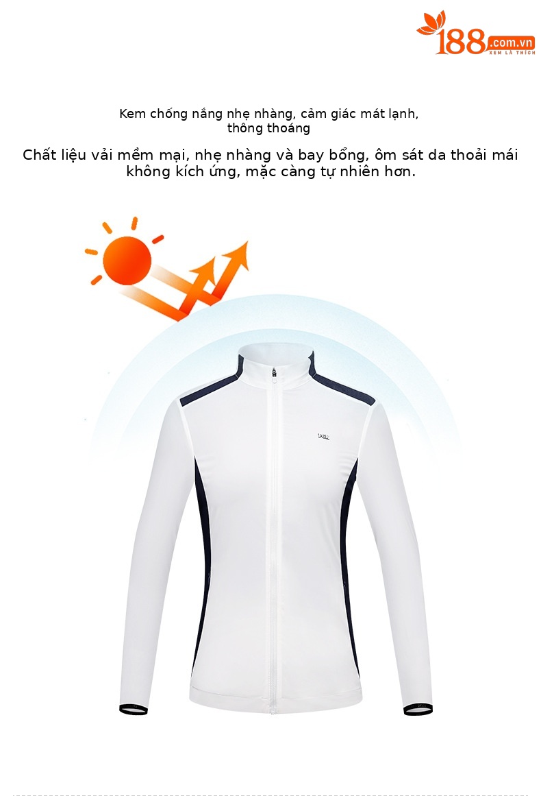 Áo khoác golf chống nắng nữ PGM thiết kế lỗ thoáng khí — QZ074-Màu đen, YF566-màu hồng, YF566-màu trắng, QZ074-màu xanh hải quân chi tiết 3