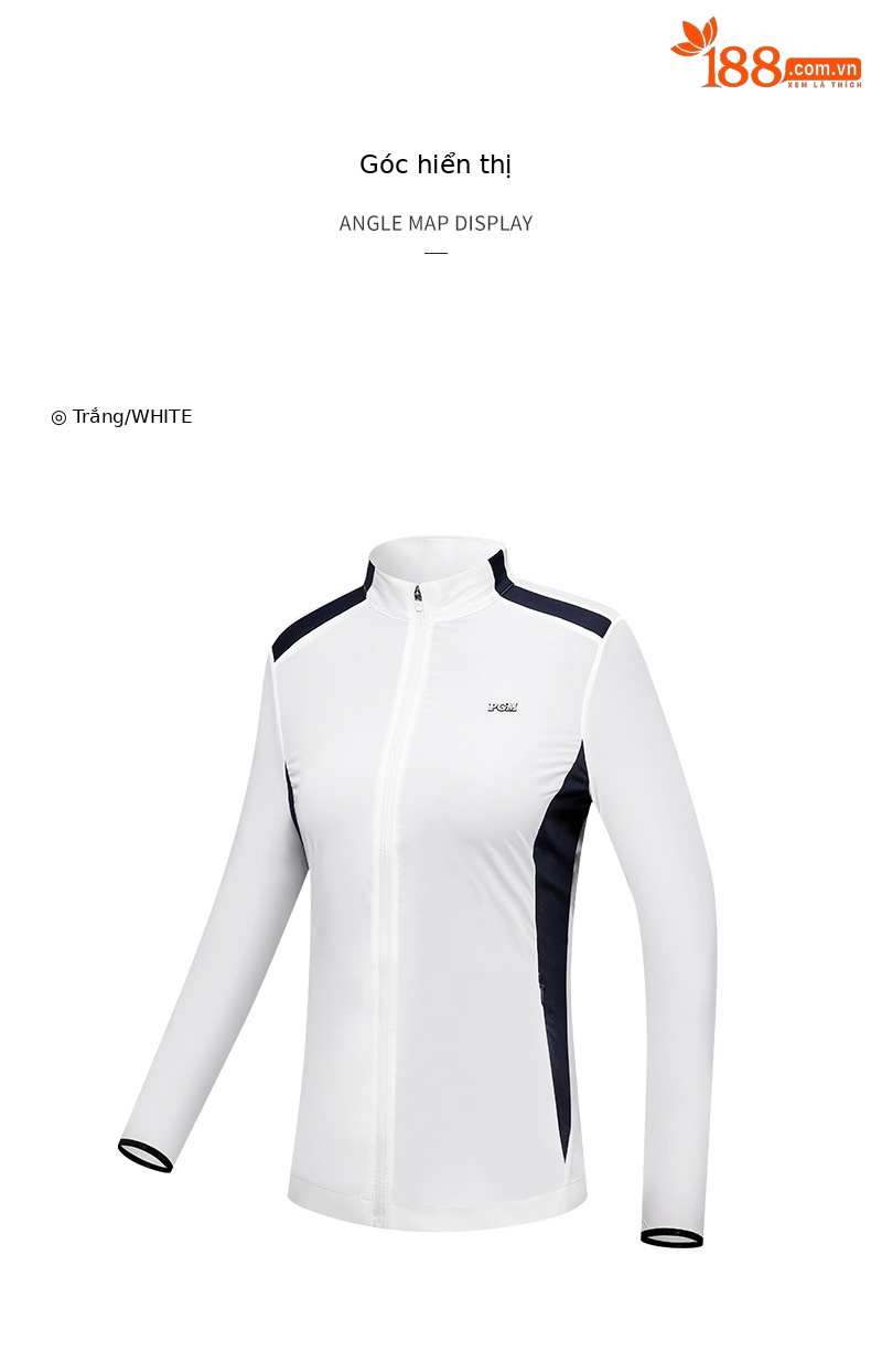 Áo khoác golf chống nắng nữ PGM thiết kế lỗ thoáng khí — QZ074-Màu đen, YF566-màu hồng, YF566-màu trắng, QZ074-màu xanh hải quân chi tiết 10