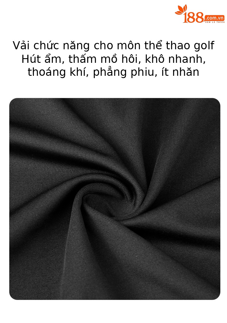 Áo thun nam polo ngắn tay PGM phối màu tương phản mùa hè — KUZ158-Quần kaki, KUZ158-Quần màu xanh hải quân, YF579-Áo màu đen, KUZ158-Quần Trắng chi tiết 3