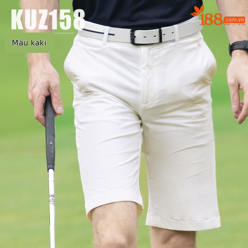Áo thun nam ngắn tay PGM mùa hè thể thao thoáng khí co giãn — KUZ158-Quần kaki, KUZ158-Quần màu xanh nước ngoài, YF580-Áo màu xanh hải quân, KUZ158-Quần Trắng