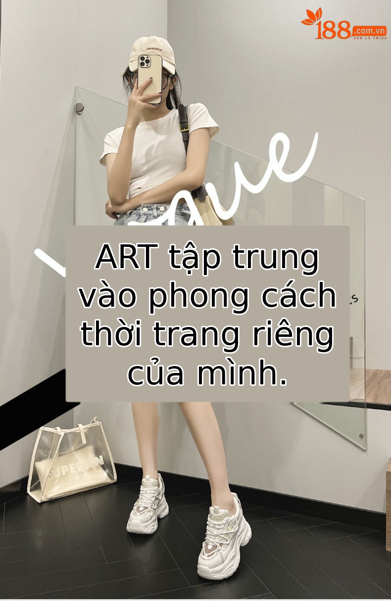Giày sneaker nữ đế dày chunky phong cách thể thao, mũi tròn, dây buộc, đế cao 8 cm — Trắng, Hồng, Đen chi tiết 1
