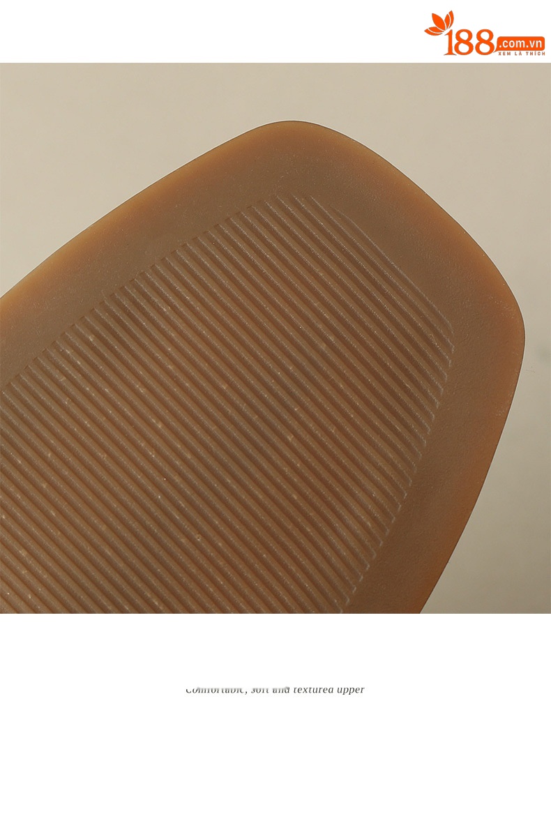 Sandal bít mũi dệt cổ điển nữ quai chữ T gót thấp da bò — Màu nâu đậm chi tiết 16