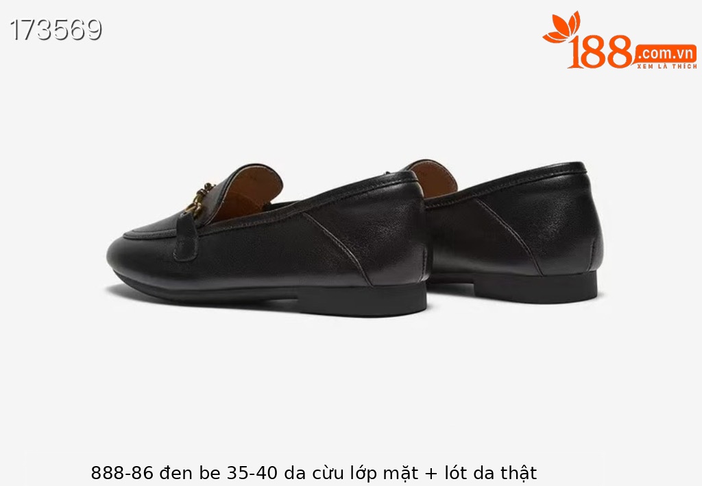Giày lười nữ da cừu siêu mềm mũi vuông phong cách Chanel — Màu đen chi tiết 4