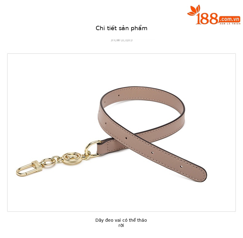 Túi đeo chéo nữ hình lưỡi liềm da thật phong cách sang trọng — Kaki phối trắng chi tiết 14