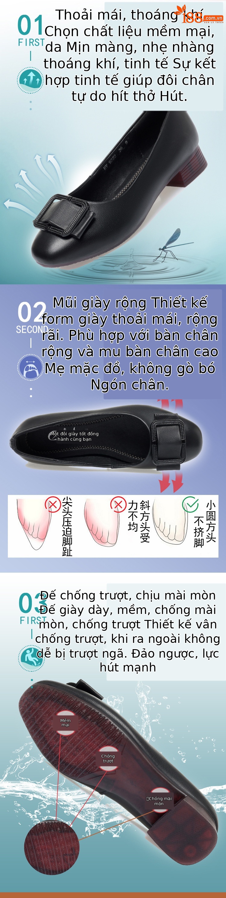 Giày sneaker nữ chạy bộ mesh thoáng khí đế mềm da thật — Màu Đỏ rượu vang [Kiểu giày đơn] chi tiết 2
