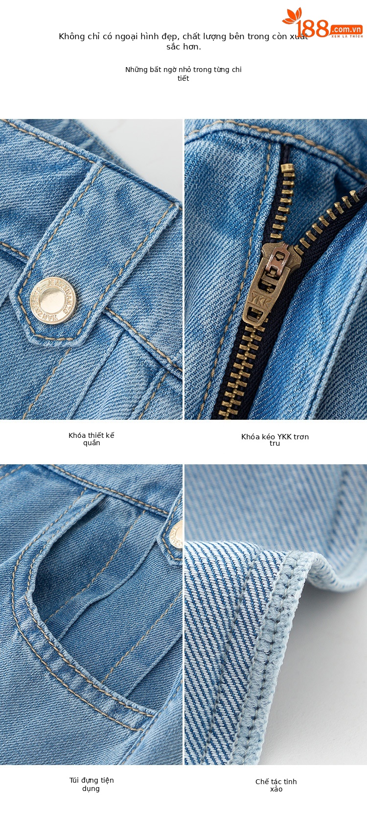 Quần jean nữ ống rộng cạp cao dáng suông chất Tencel mỏng mùa hè — Màu xám đen chi tiết 6
