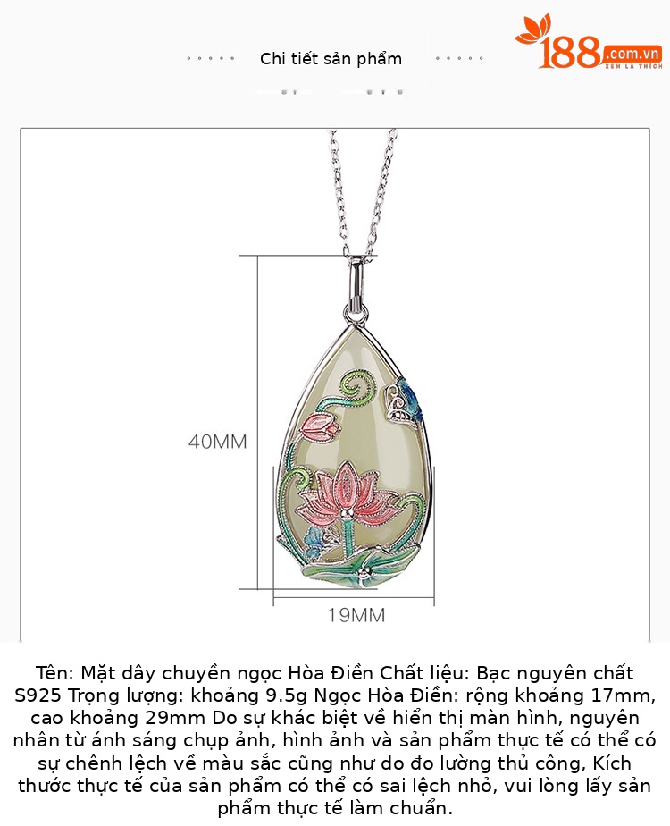 Mặt dây chuyền bạc S925 hình hươu đính ngọc bích trắng phong cách đơn giản — Mặt dây chuyền (không có dây chuyền) chi tiết 3