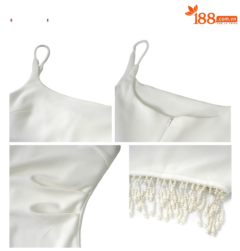 Đầm maxi nữ thắt eo thiết kế tua rua ôm dáng mùa hè — Màu cam chi tiết 2